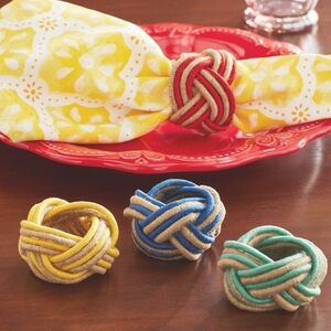 Pioneer woven jute napkin rings, set of 4